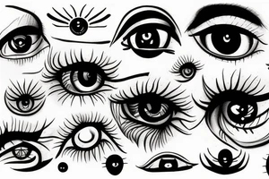 surreal multiple eyes tattoo idea