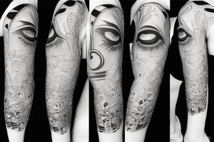 surreal multiple eyes tattoo idea