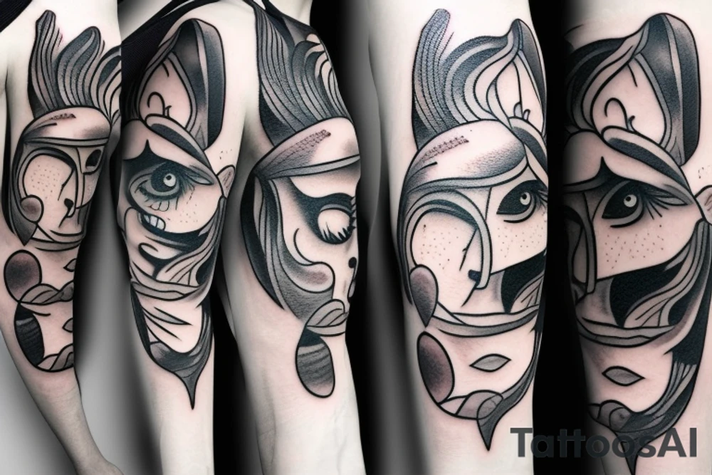 surreal multiple eyes tattoo idea