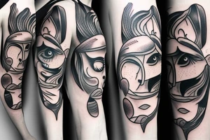surreal multiple eyes tattoo idea