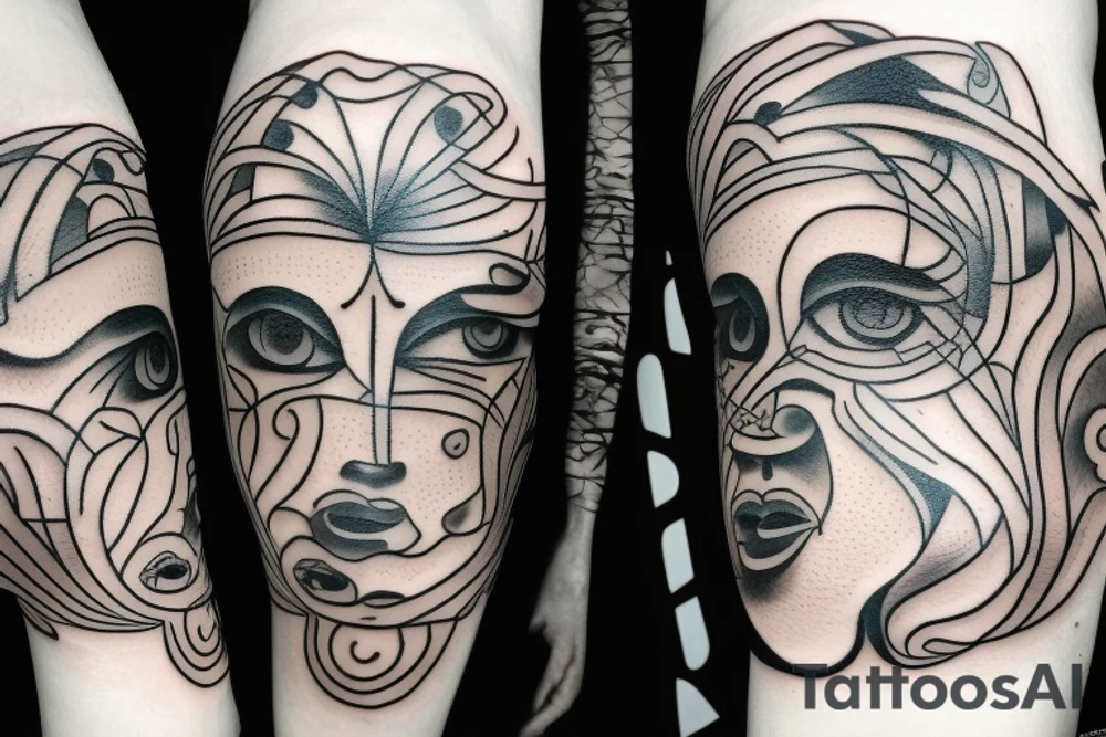 surreal multiple eyes tattoo idea