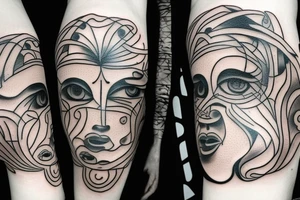 surreal multiple eyes tattoo idea