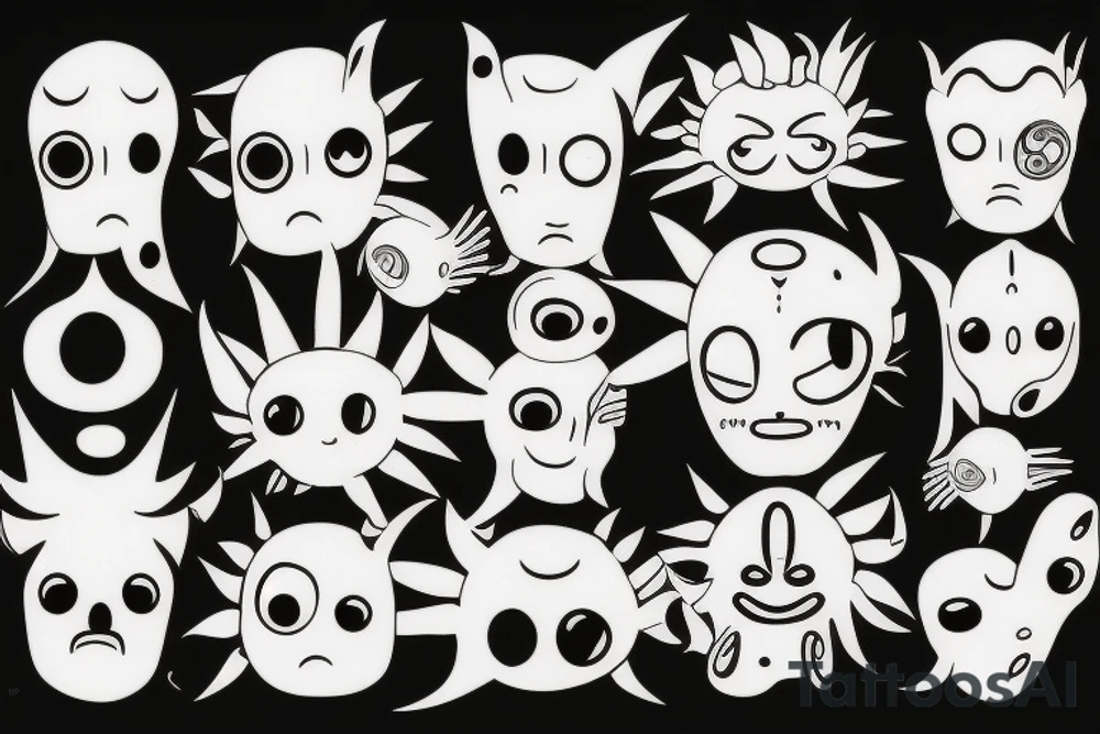 surreal multiple eyes tattoo idea