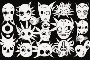 surreal multiple eyes tattoo idea