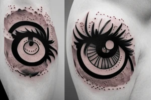 surreal sharingan eye minimalistic abstract tattoo tattoo idea