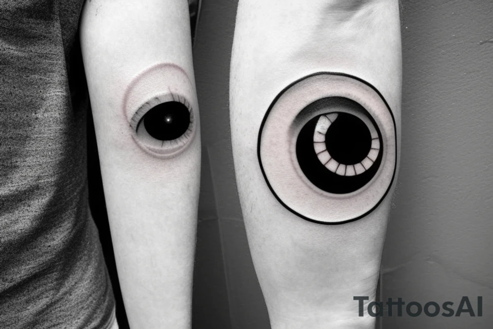 multiple surreal rinnegan eye minimalistic abstract tattoo idea