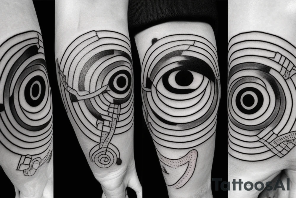 multiple surreal rinnegan eye minimalistic abstract tattoo idea