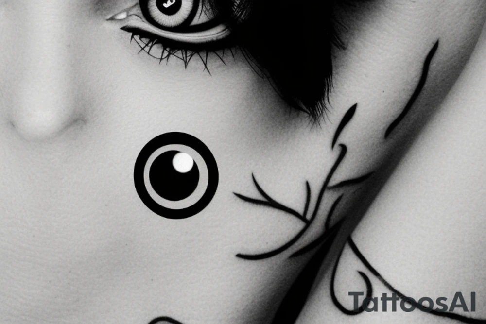 minimalistic sharingan blurry eye tattoo idea