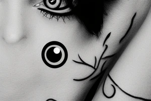 minimalistic sharingan blurry eye tattoo idea