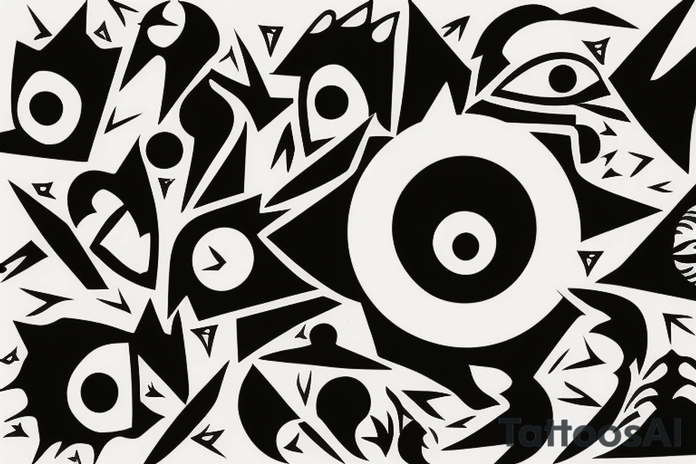 minimalistic sharingan blurry eye tattoo idea