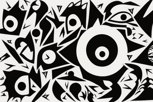 minimalistic sharingan blurry eye tattoo idea