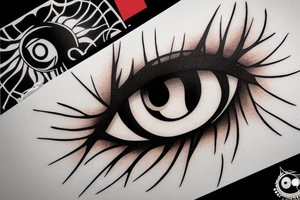 minimalistic sharingan blurry eye tattoo idea