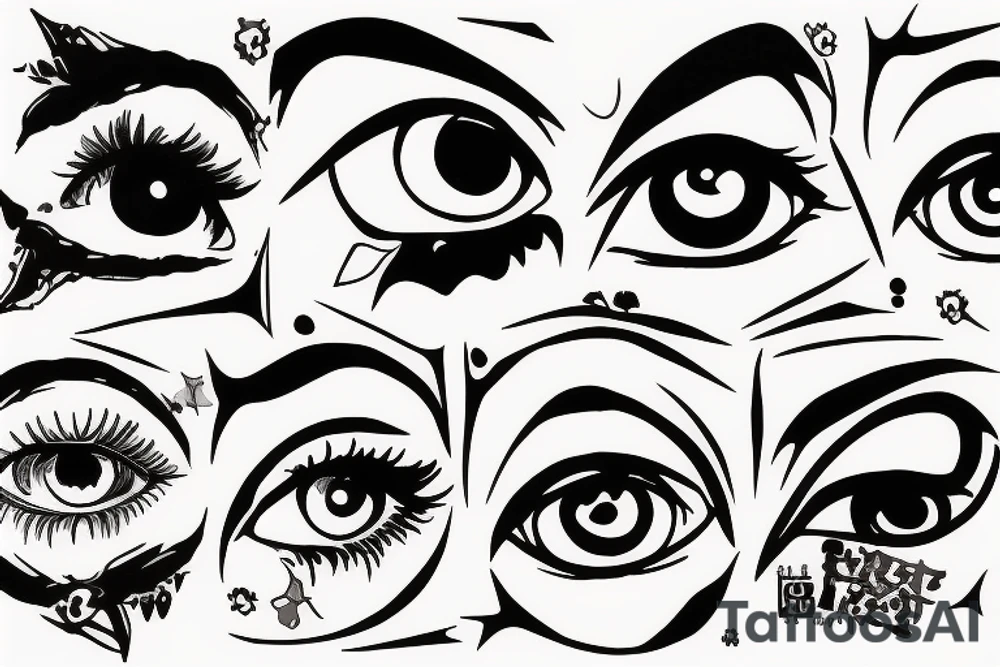 minimalistic sharingan blurry eye tattoo idea
