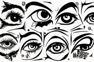 minimalistic sharingan blurry eye tattoo idea
