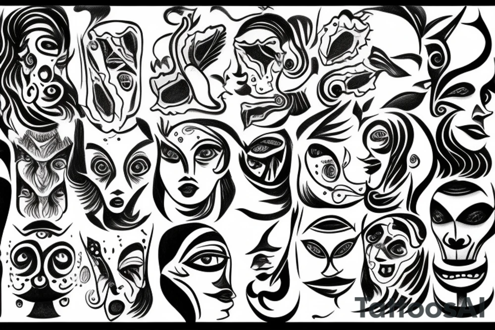 mulitple eyes stacked on top of eachother tattoo idea