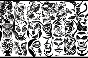 mulitple eyes stacked on top of eachother tattoo idea