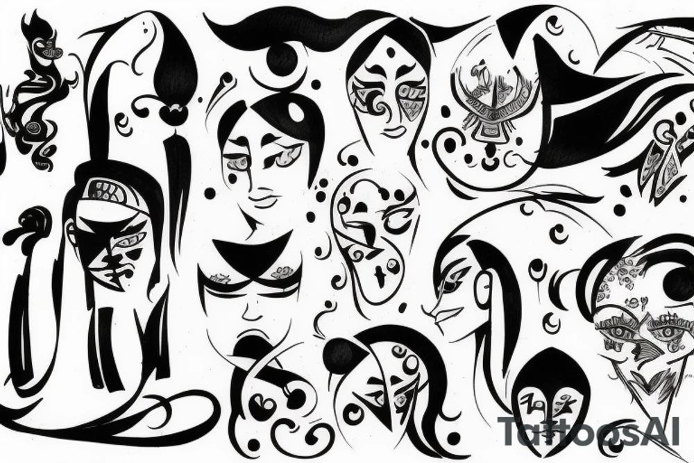 mulitple eyes stacked on top of eachother tattoo idea