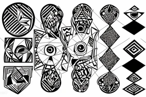 mulitple eyes stacked on top of eachother tattoo idea