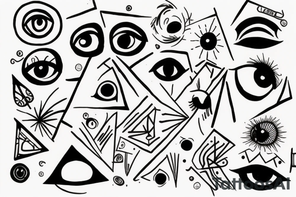 blurry eyes tattoo idea