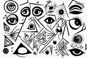 blurry eyes tattoo idea
