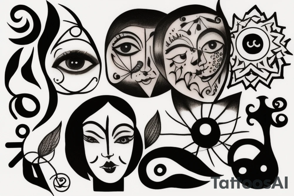 blurry eyes tattoo idea