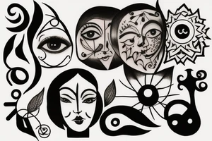 blurry eyes tattoo idea