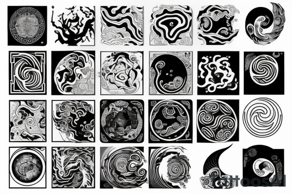 yin yang zen abstract tattoo idea