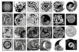 yin yang zen abstract tattoo idea