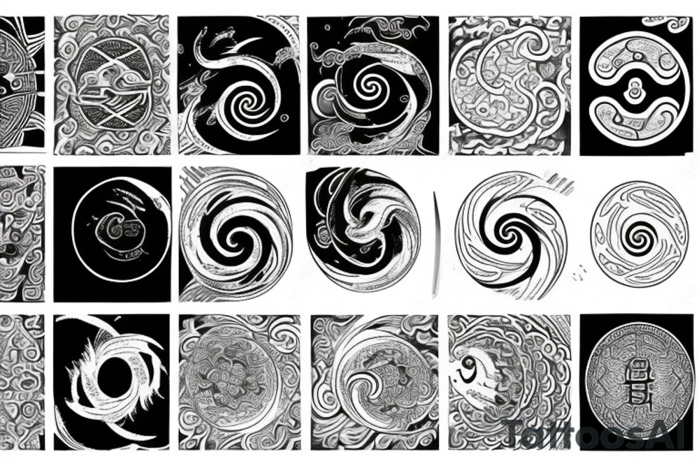 yin yang zen abstract tattoo idea