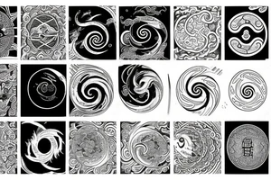 yin yang zen abstract tattoo idea