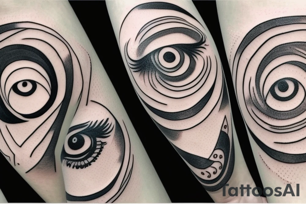 yin yang eye tattoo idea