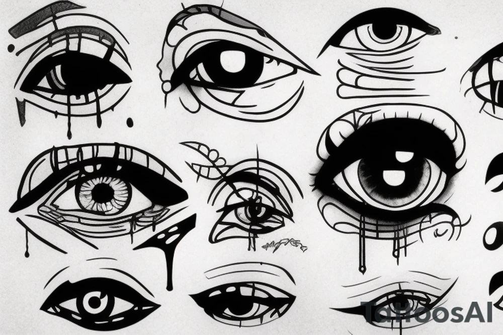 corrupt bleeding eye tattoo idea