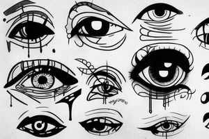 corrupt bleeding eye tattoo idea