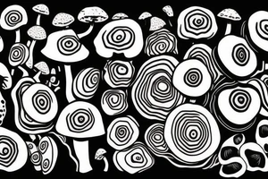 trippy surreal eyes mushroom tattoo idea