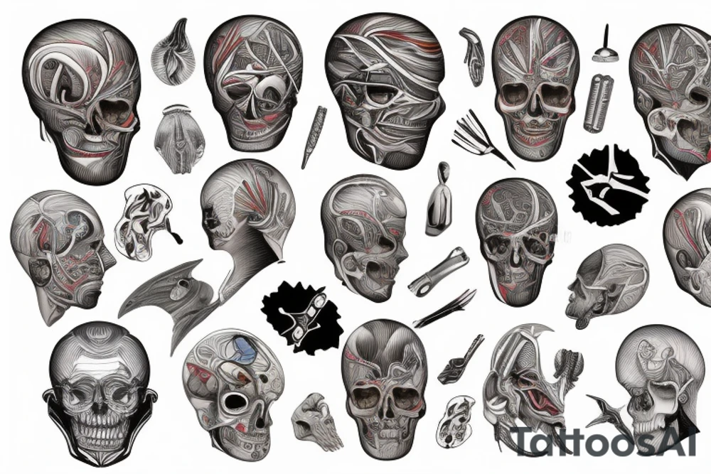 anatomical tattoo masculine tattoo idea