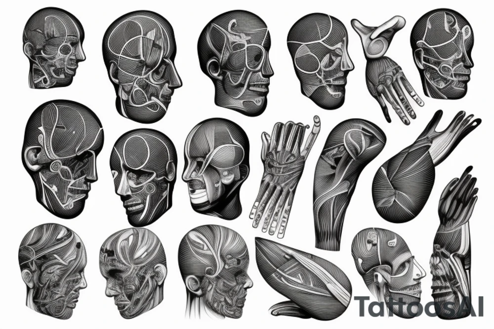 anatomical minimalist modern tattoo masculine tattoo idea