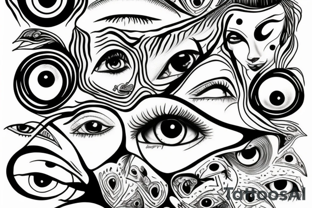 surreal eyes tattoo idea