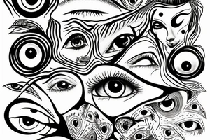 surreal eyes tattoo idea