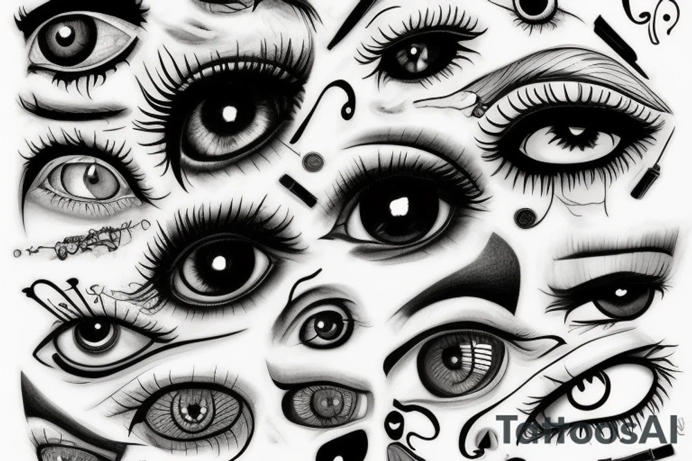 surreal eyes tattoo idea