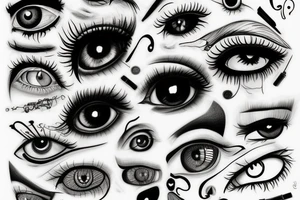 surreal eyes tattoo idea
