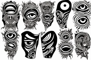 surreal eyes on arm tattoo idea