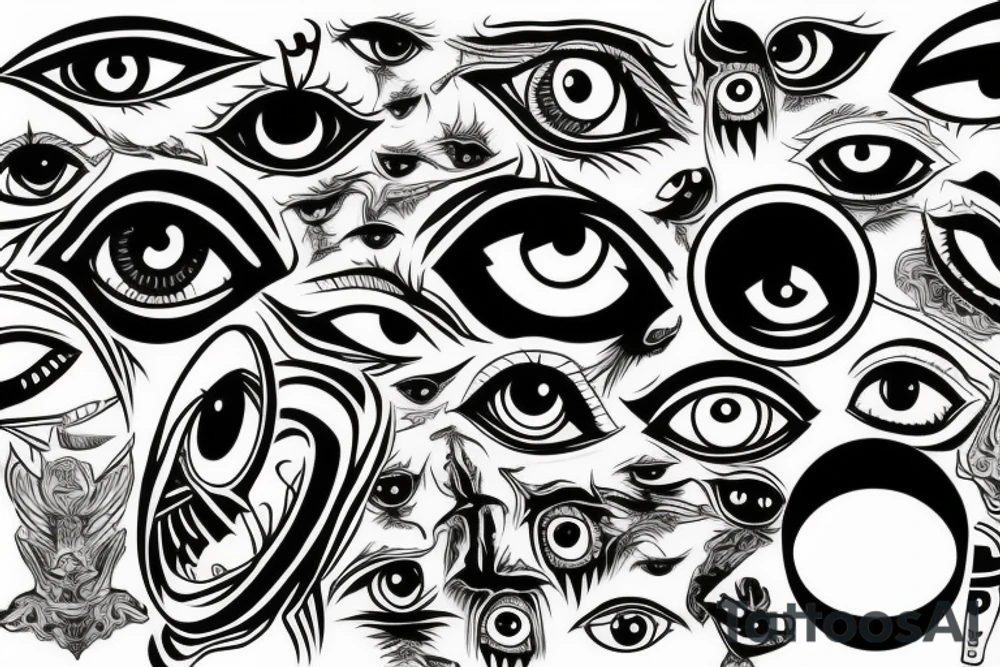 evil eyes tattoo idea