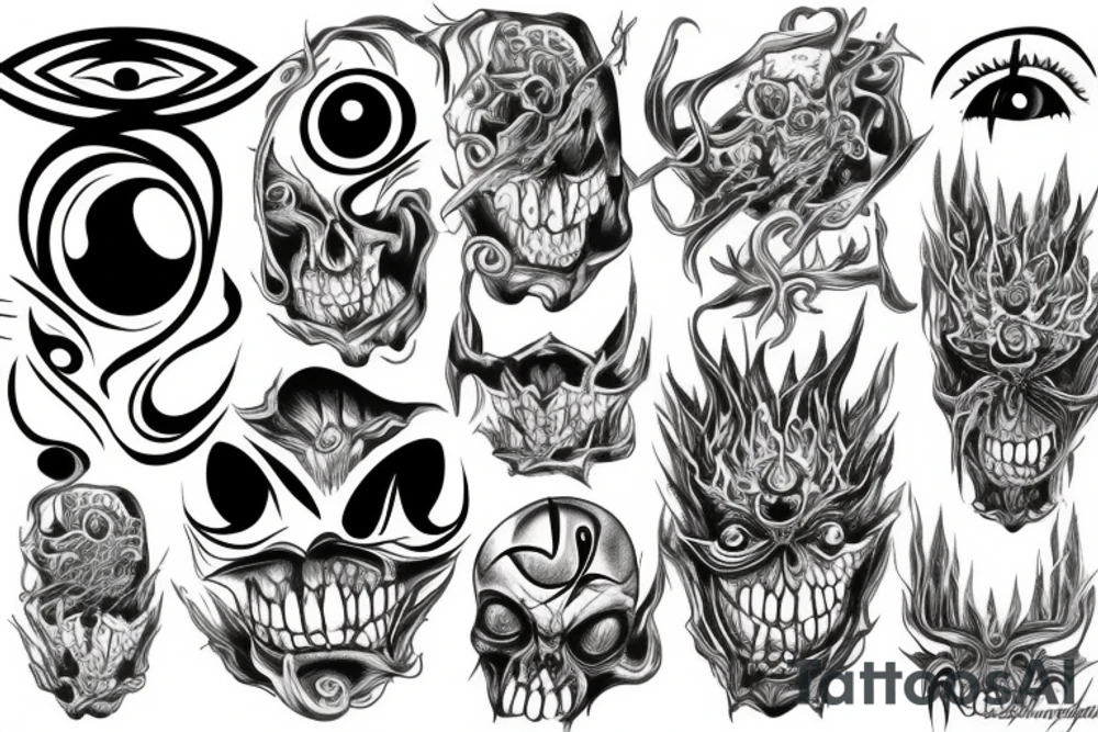 evil eyes tattoo idea