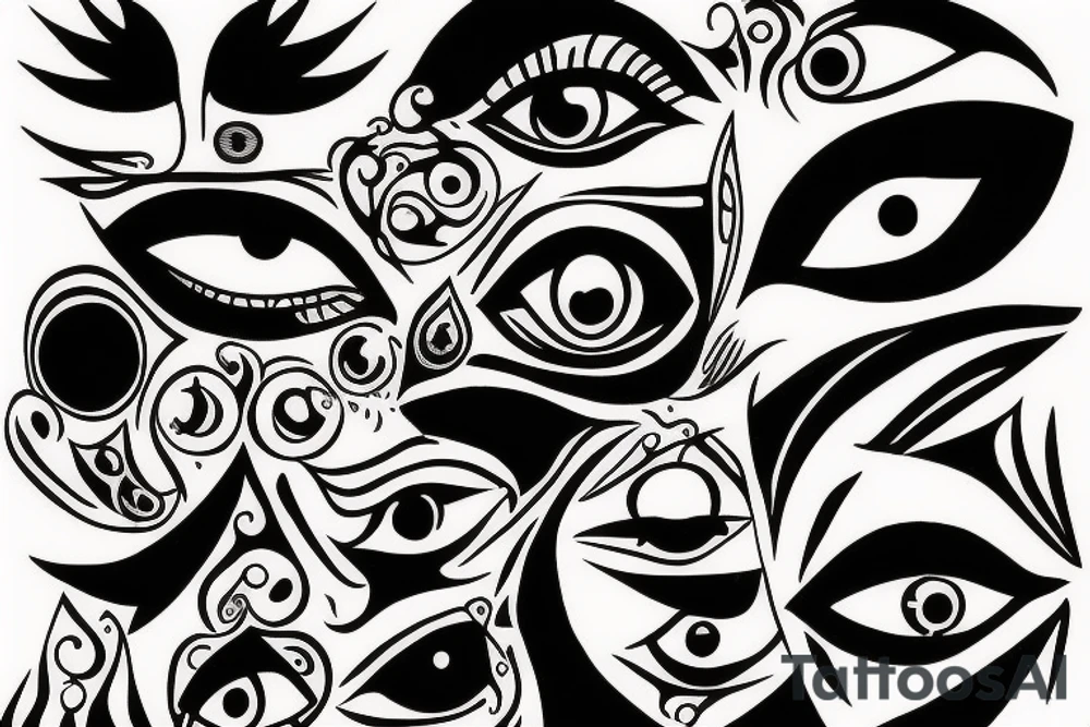 evil eyes tattoo idea
