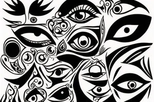 evil eyes tattoo idea