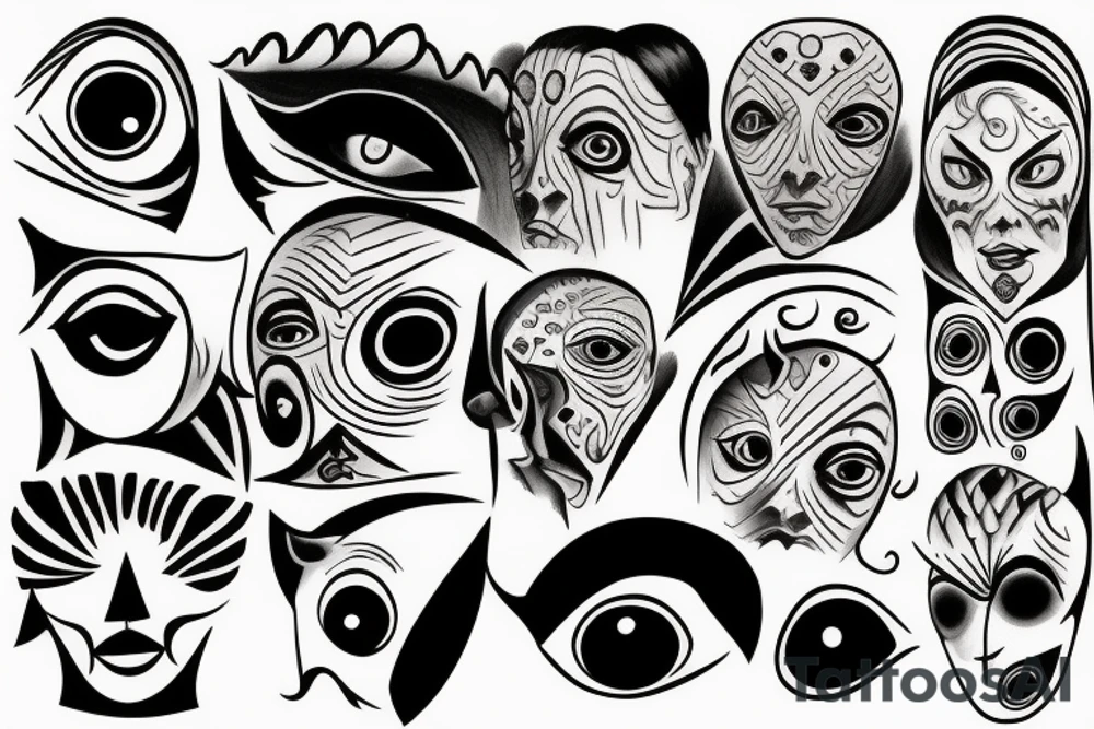 evil eyes tattoo idea
