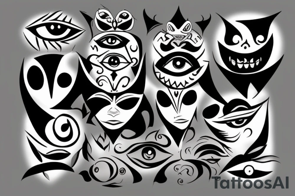 evil eyes tattoo idea
