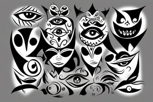 evil eyes tattoo idea