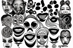 trippy face tattoo idea