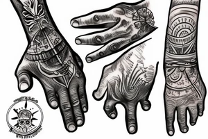 Hand Tattoo,micro realism, mind over matter tattoo idea